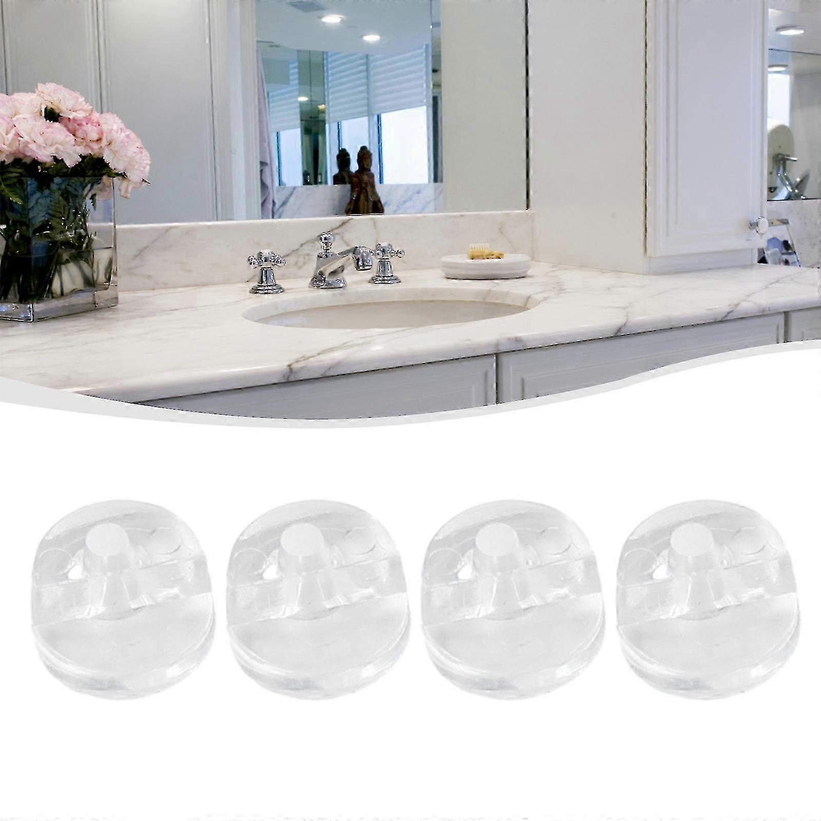 4pcs Mirror Wall Clips Fixing Kit Frameless Glass Bracket Mounting for Cabinet Door Installation