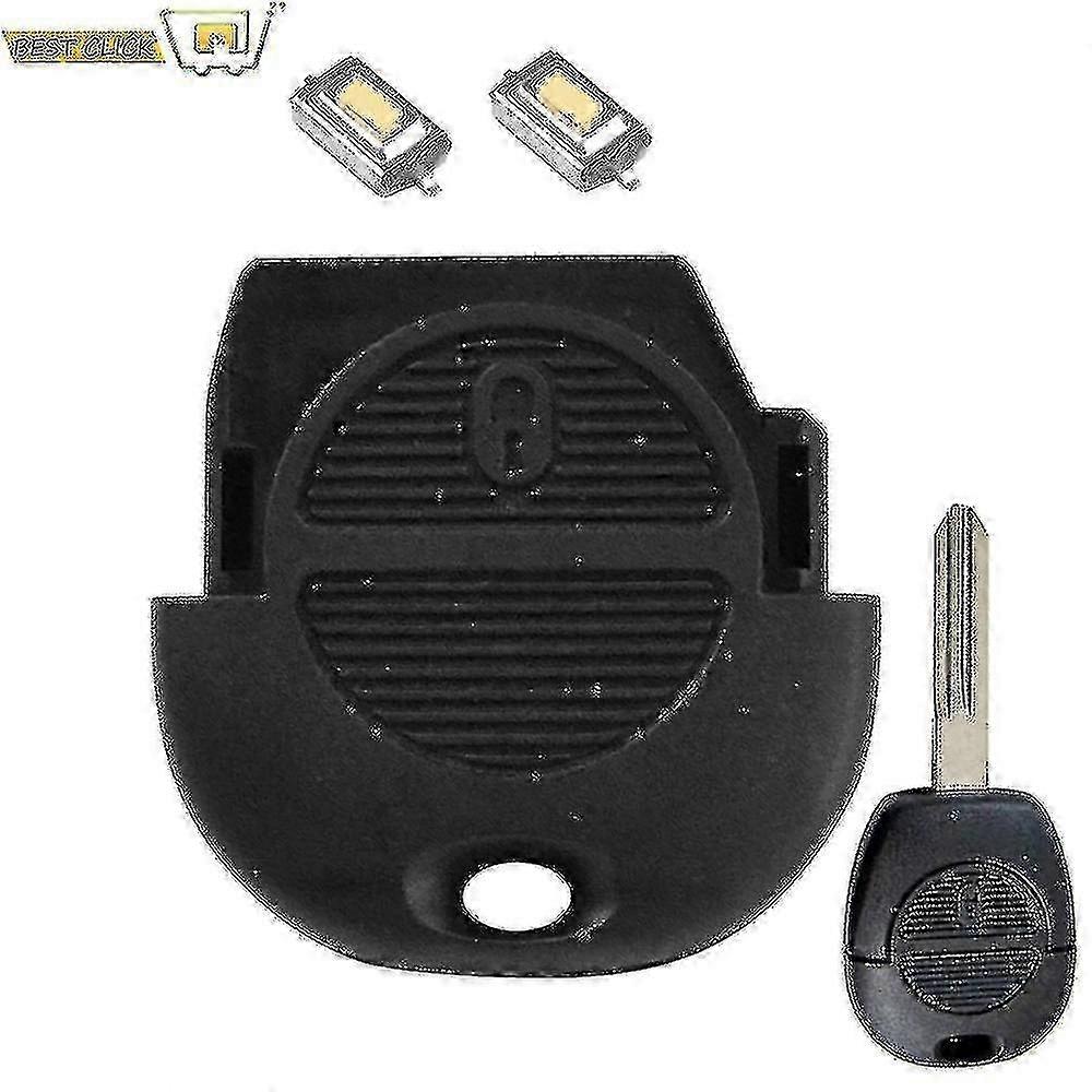 2 Buttons Car Key Replacement Remote Key Cover Shell Suitable for Nissan Micra Almera Primera X-trail Navara Patrol Maxima with Switch Kb