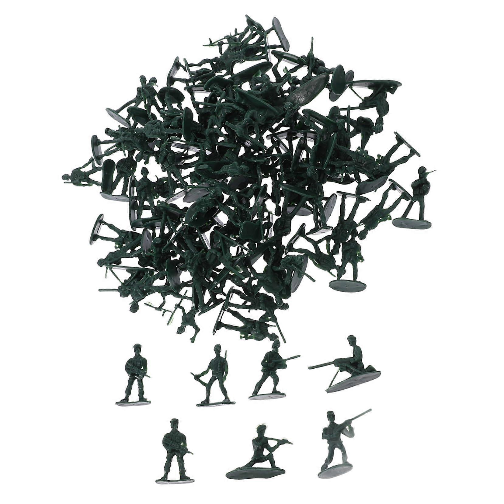 100 Piece Military Soldier Figures Set - Durable Plastic for Miniature Scenes, Table Decoration, and School Projects Props