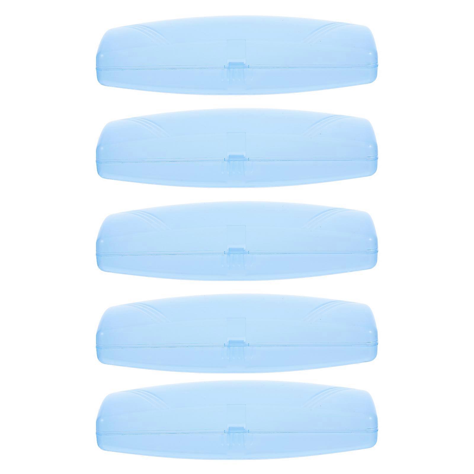 Eyeglasses Case Durable Plastic Glasses Box for Storage Use 5Pcs Blue