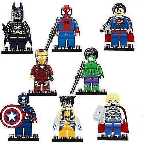 8pcs Superhelte Superman Minifigurer Byggesten Legetøj