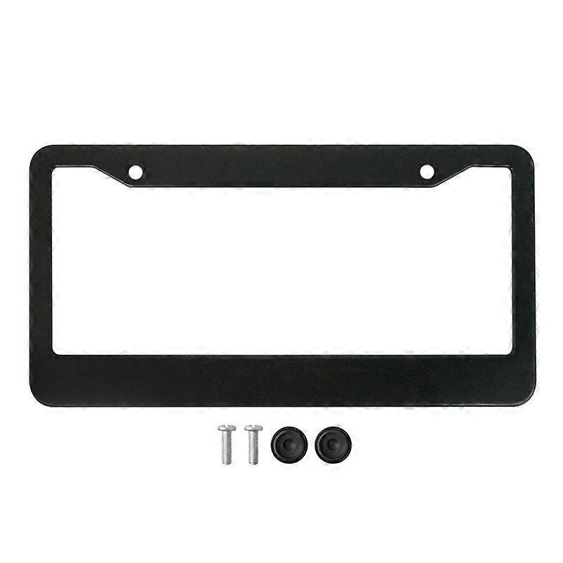 US License Plate Frame Round Hole Aluminum Black
