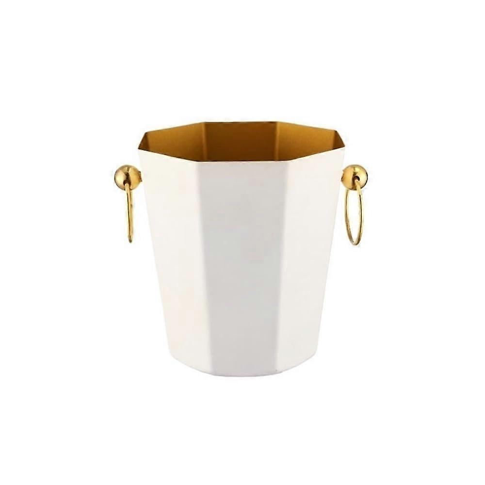Stainless Steel Ice Bucket for Wine and Champagne – Insulated Beverage Cooler with Stylish White Design for Bars and Parties