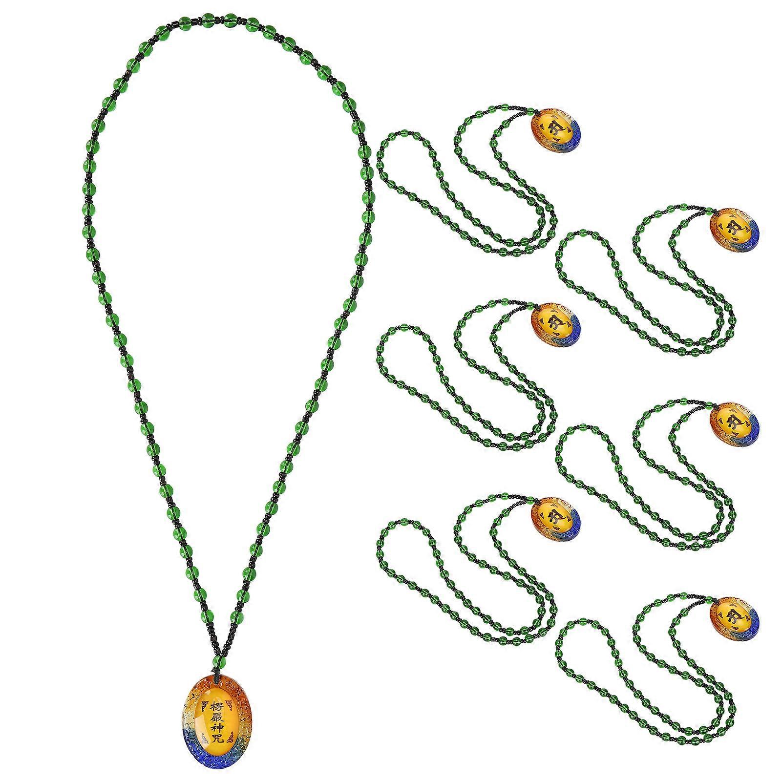 6PCS Crystal Necklace Exquisite Ornament for Birthday Present Buddhist Faith Friend