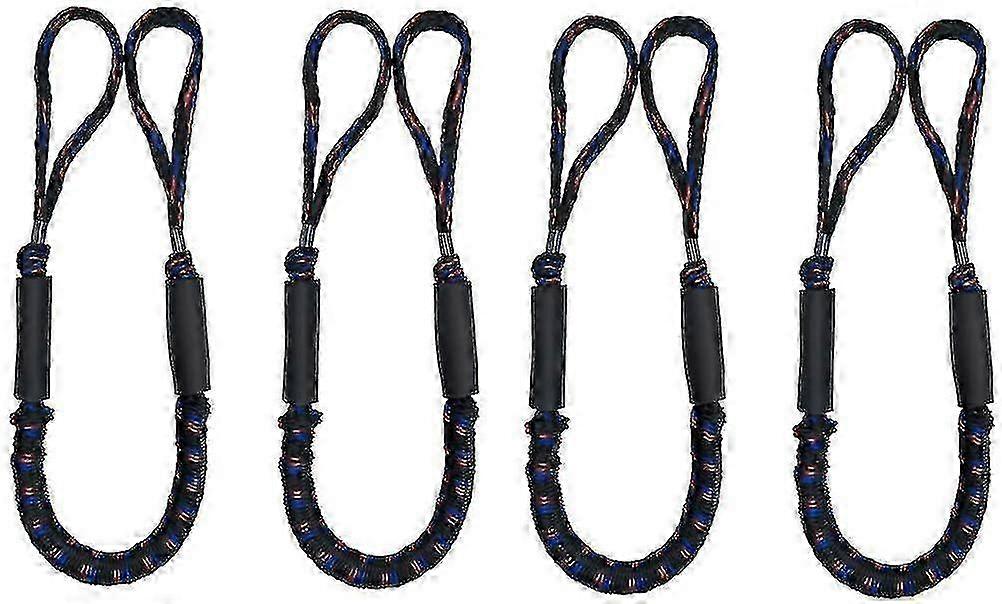 4pcs 4-5.5ft Bungee Dock Lines for Boat, Jet Ski, Kayak, Canoe