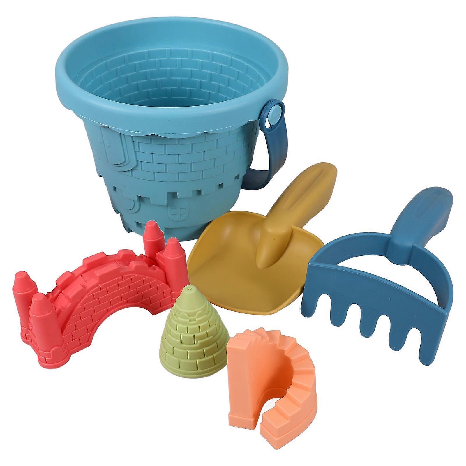 It looks like you're referring to a product description for a **sand bucket set** — likely a beach toy set designed for children or families to use