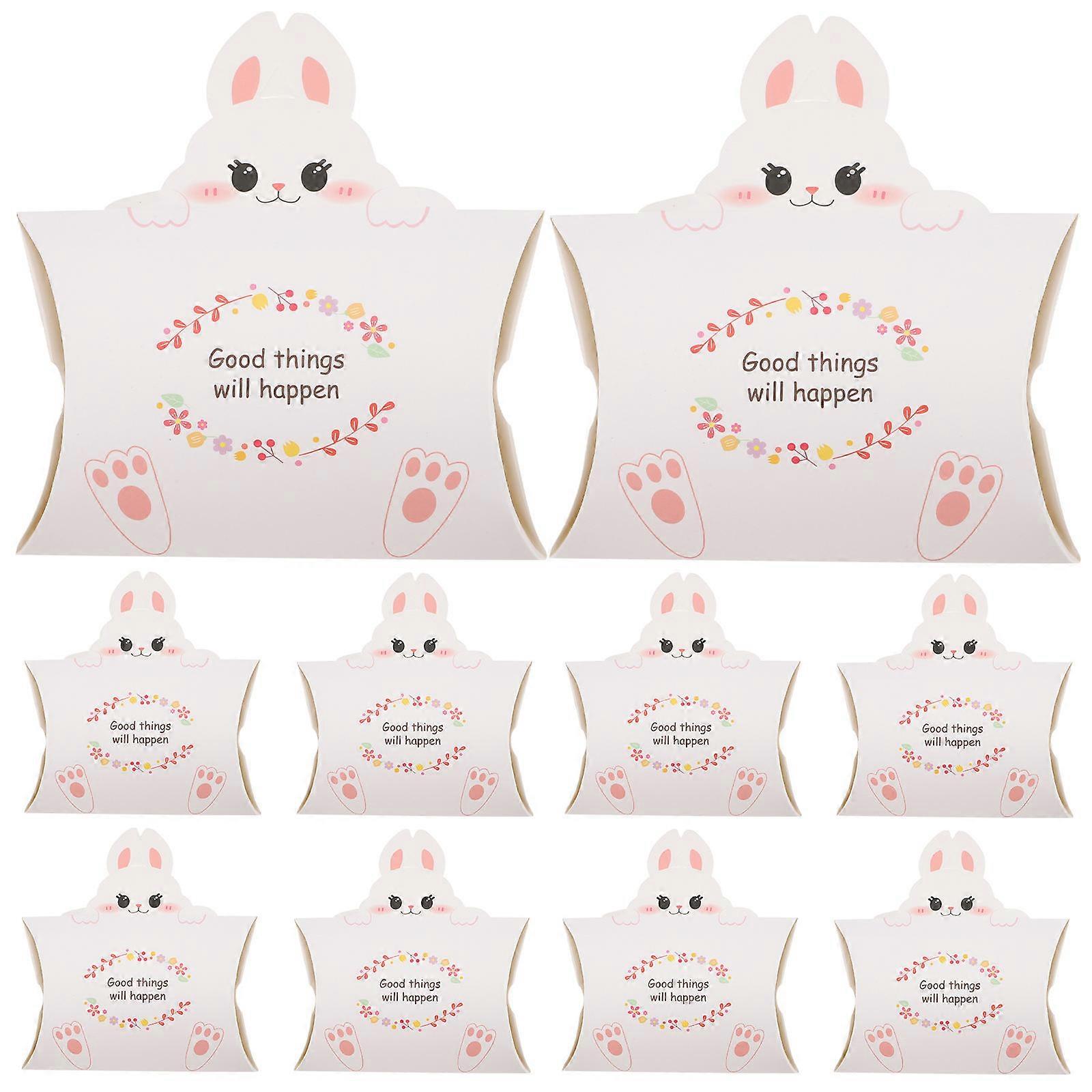 10 قطع علب حلوى الأرانب القابلة للطي ، صناديق علاج الأرنب اللطيف لأعياد الميلاد والاستحمام والمناسبات الخاصة ، تصميم متين خفيف الوزن ، توفير مساحة