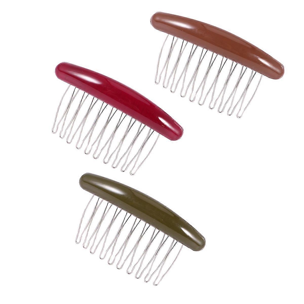 3pcs Assorted Color Tortoise Side Combs Non Slip Hairdressing Tool for Women – Durable, Easy to Use Detangling Comb for Curly Hair