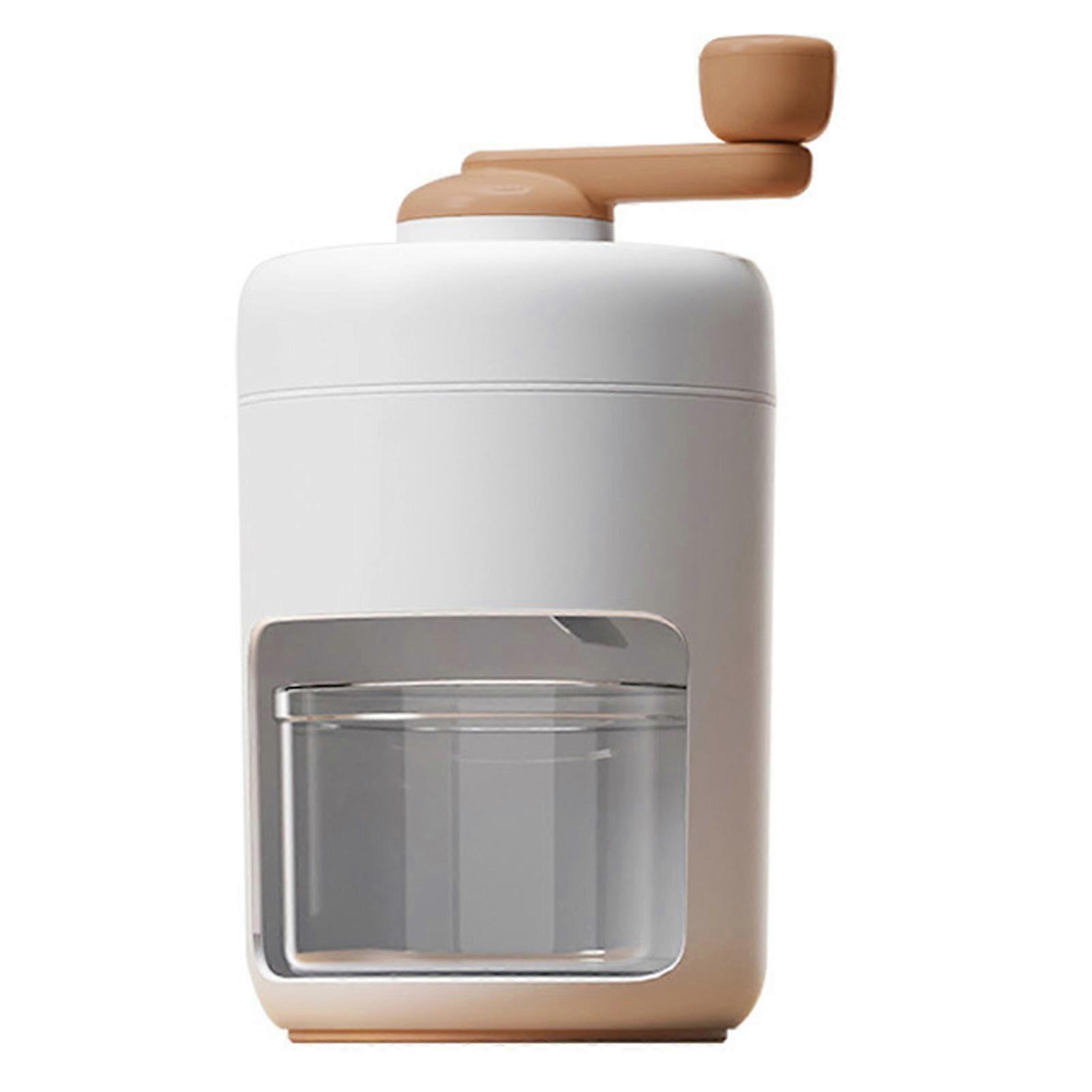 Hand Crank Ice Crusher Multipurpose Food Grade Mini Snow Cone Machine for Home Use White