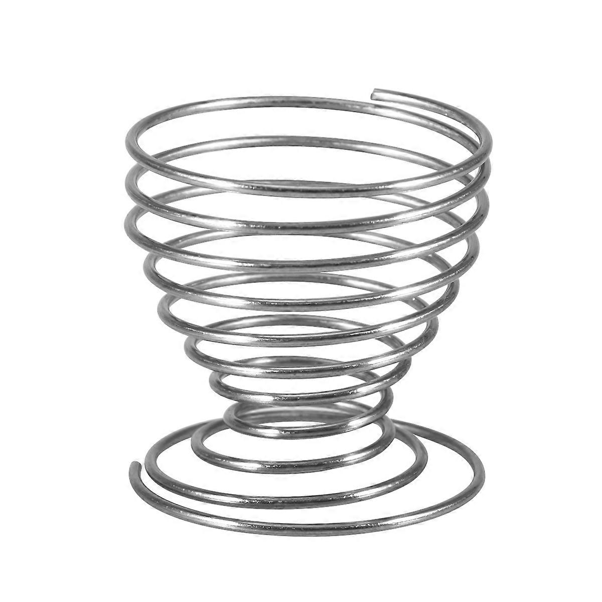 Stainless Steel Egg Cup Spring Wire Design Kitchen Use 4.5 * 4.5 * 4.5 Cm 4Pack