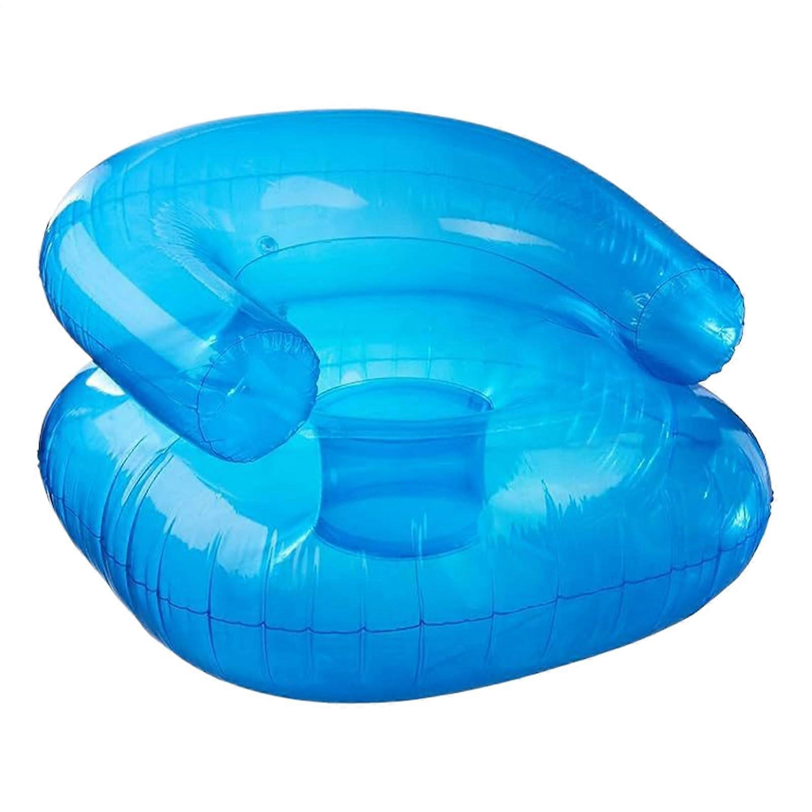 Inflatable pool float for kids, portable beach lounger, waterproof couch, 100 kg capacity, blue