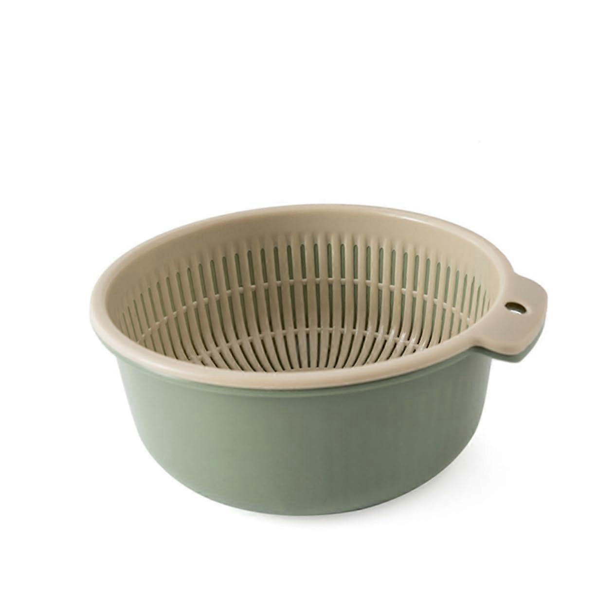 Foldable Vegetable Strainer Basket for Sink, Multi Mesh Drainer, Willow Green