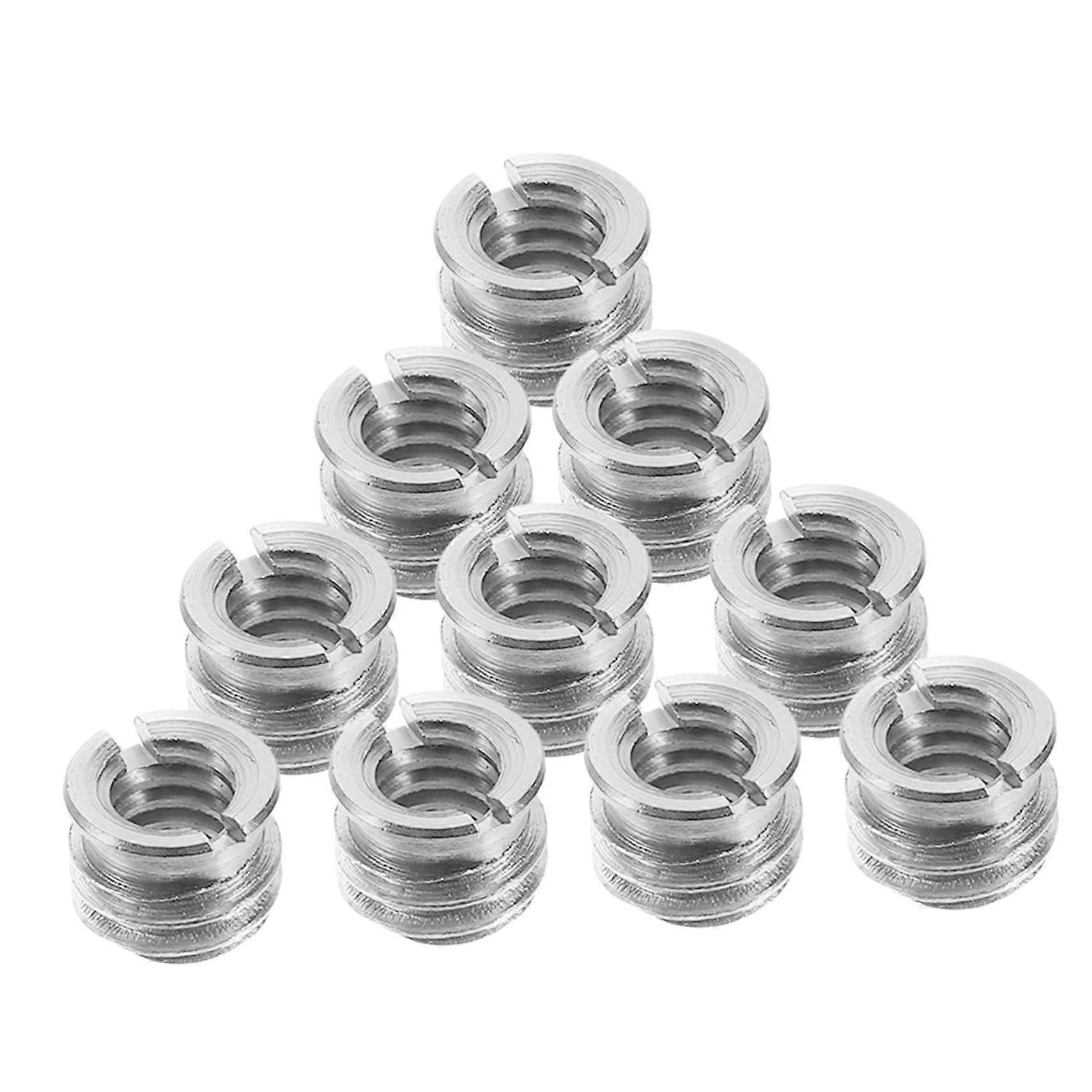 10 Pack 3/8 to 1/4 Camera Screw Thread Adapter for Microphone Stand Mounting, Durable Metal Construction