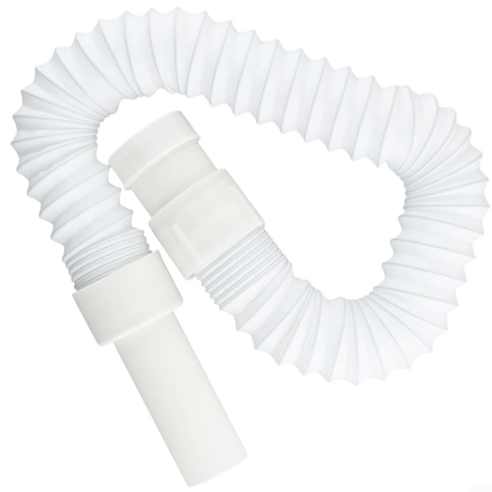 Flexible plastic drain pipe connector, suitable for sinks and kitchen basins
