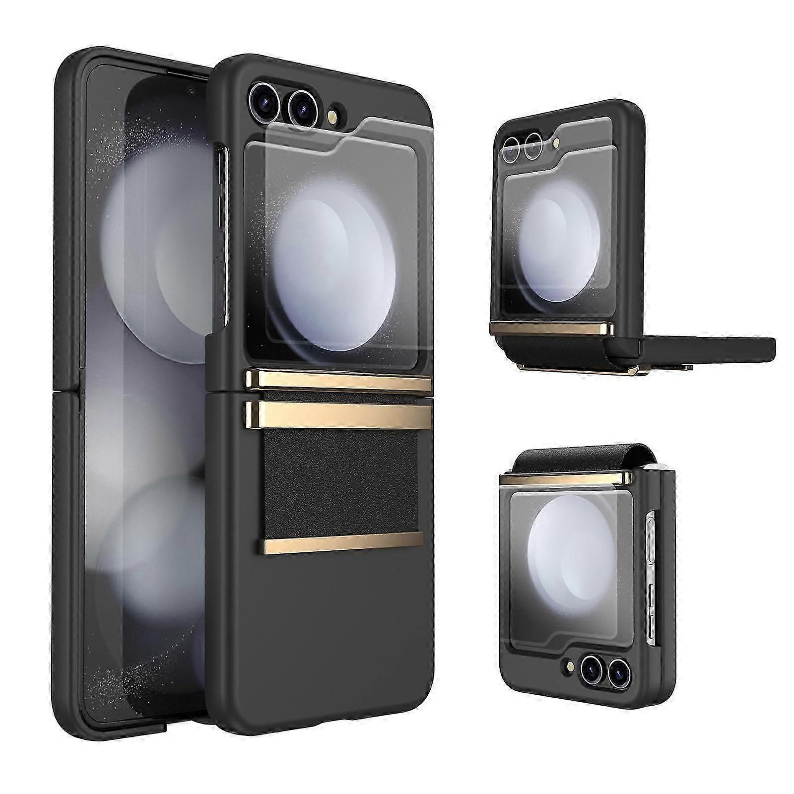 for Samsung Galaxy Z Flip 6 Case with Hinge Protection, Full Wrap Shockproof and Drop-Proof, Plated Metal Design PC Material Hinge Protection Case for