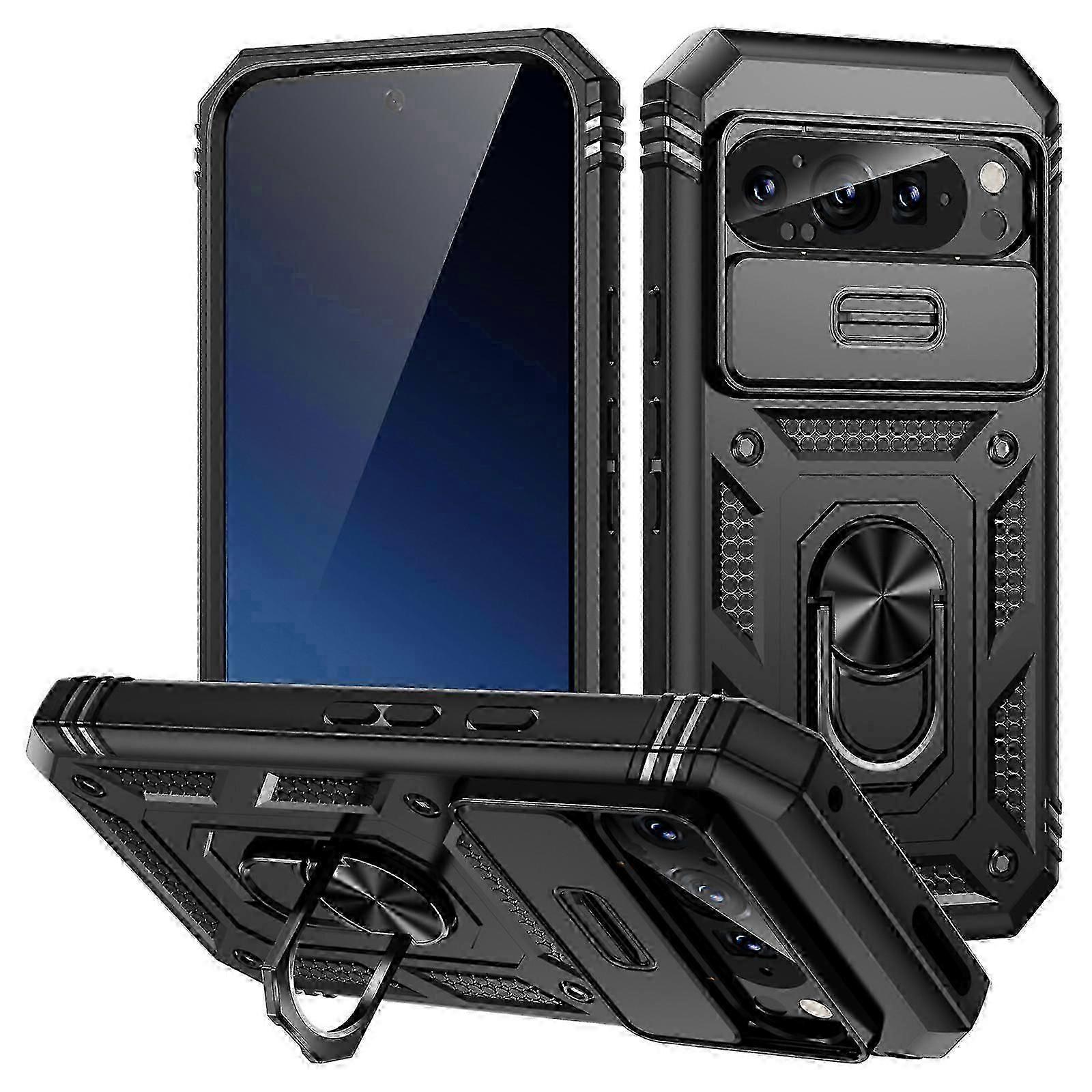 Rotary Kickstand TPU PC Phone Cover Case With Camshield For Google Pixel 9/9 Pro Protective