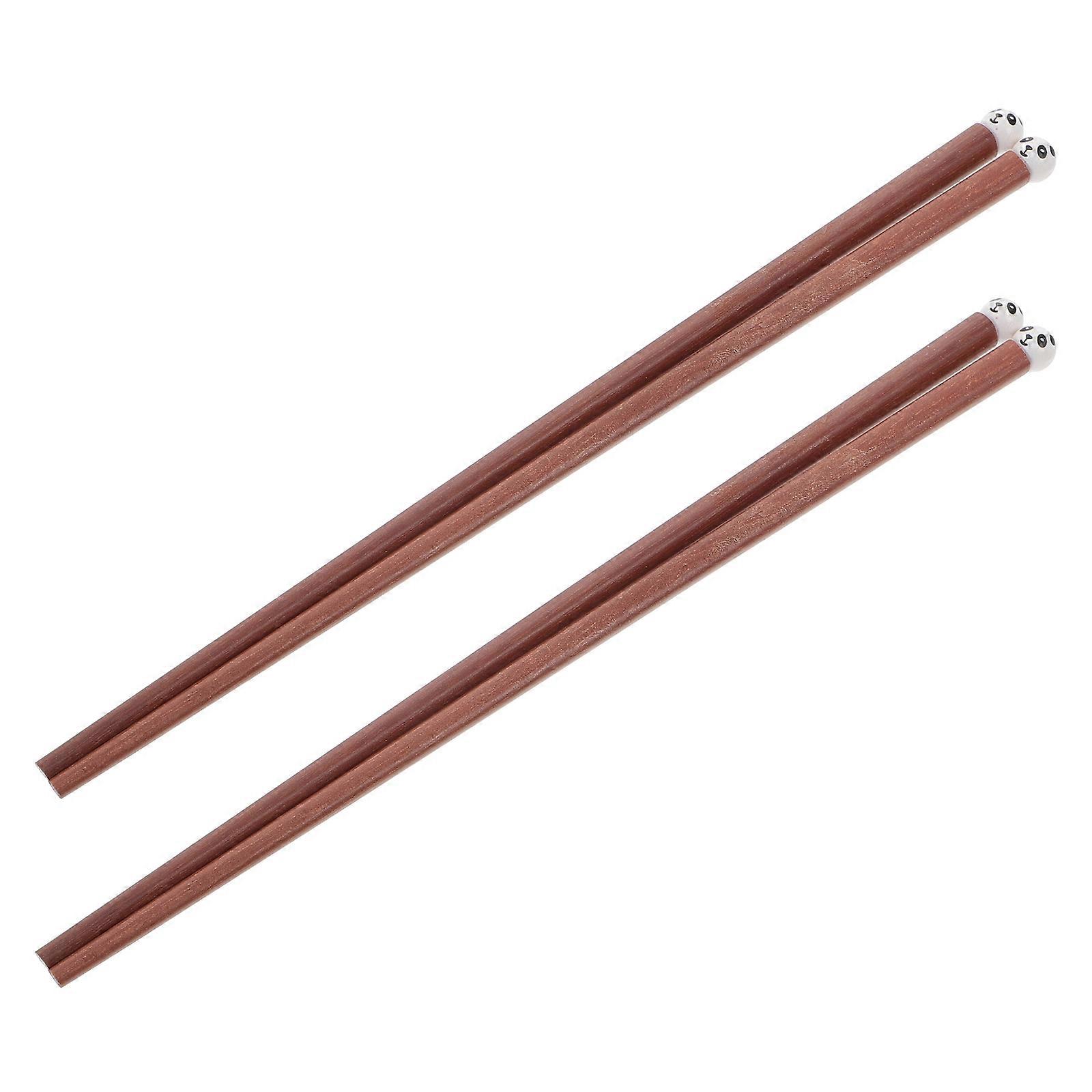 Cute Brown Wooden Nonslip Chopsticks for Home Use with Premium Design and Synthetic Material, 2 Pairs