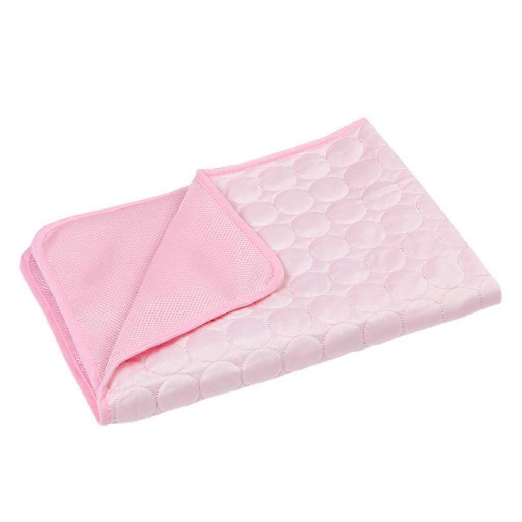 Pet Mat Cat Dog Ice Pad Cold Sense Ice Silk Pad Summer Kennel Mat Sofa Cushion (XXL, Pink)