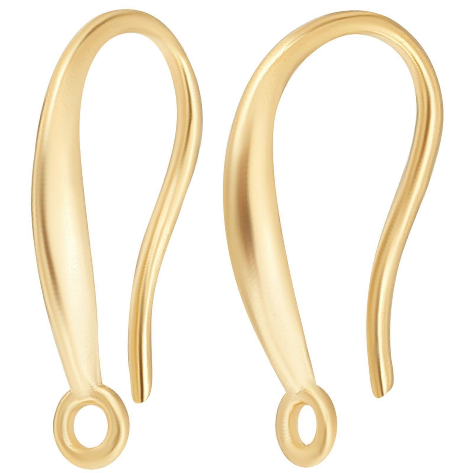 1 Box 30 Pieces French Earring Hooks 24K GoldPlated Ear Hooks with Loop Dangling Fish Hooks for DIY Jewellery Making 30 pieces/16 mm