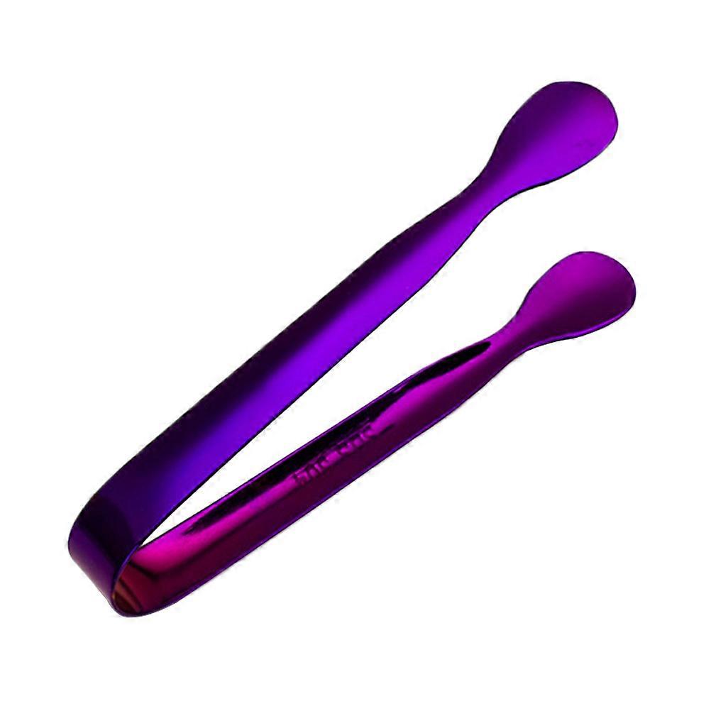 Ice Tongs Stainless Steel Food Tongs for Breakfast Home Party Purple 12Pcs Rust-Resistant