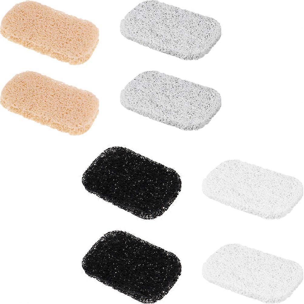 Convenient Soap Pad Tabletop Soap Mat Kitchen Use PVC Material Square Shape Modern Style Grey 8Pcs
