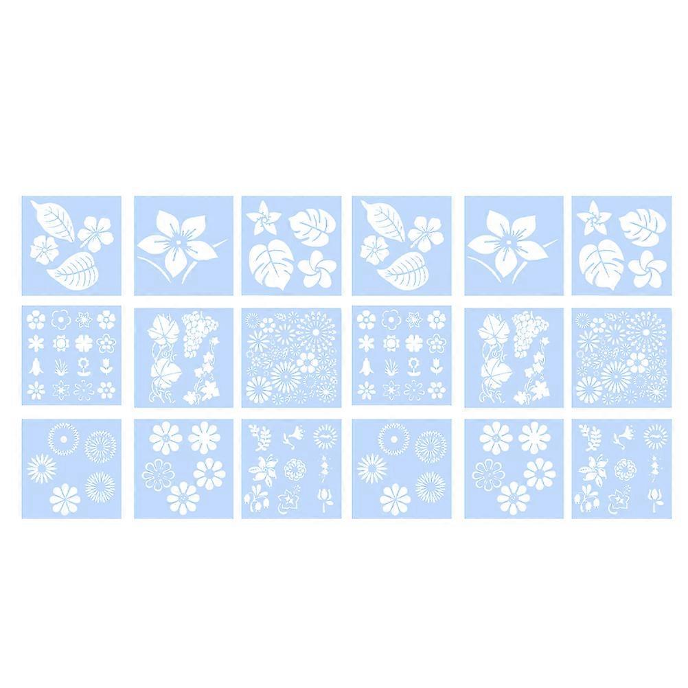 Flower Stencil Template For Scrapbook Planner Making 18Pcs 13X13CM