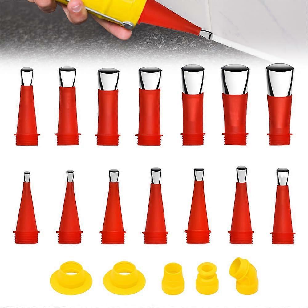 Universal Integrated Rubber Nozzle Tool Kit, Various Sizes Cartridge Tips (Pack of 22)