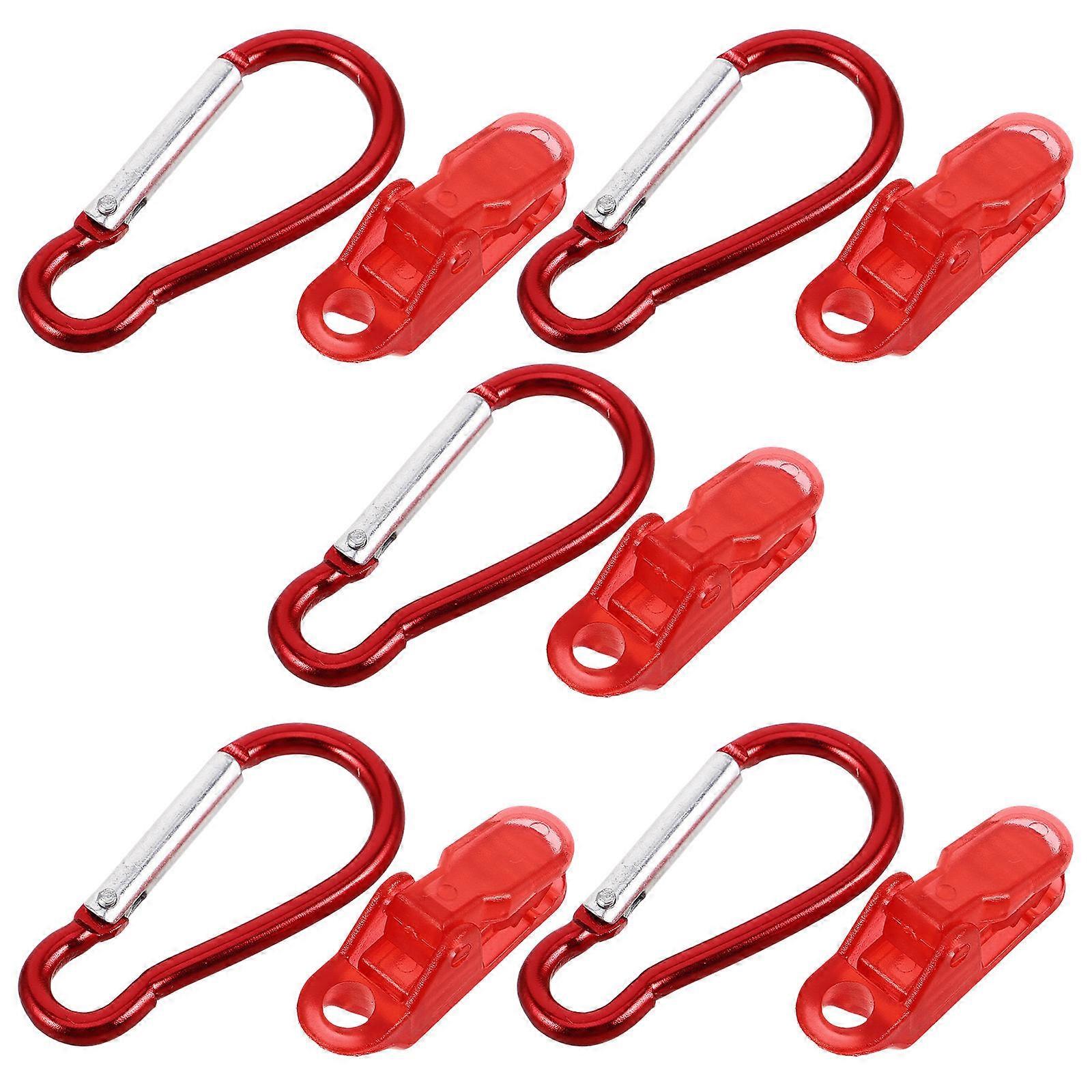 Portable Design Tent Clamps With Clips For Campers Outdoor Camping And Emergency Situations Red 4.40X2.00X0.30CM Secure Attachment 10Pcs