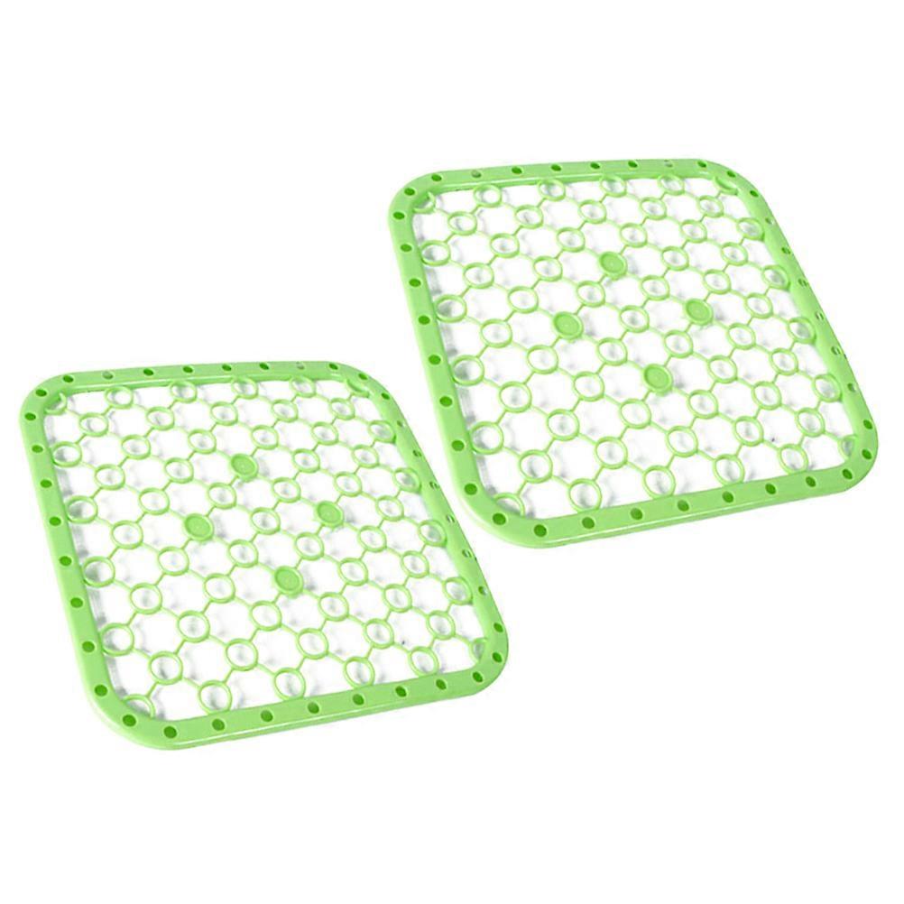2 Pcs Multifunctional Non Slip Dish Drying Mats with Funnel Drain Design, Heat Resistant Kitchen Draining Pads for Fruits, Vegetables, and Utensils,