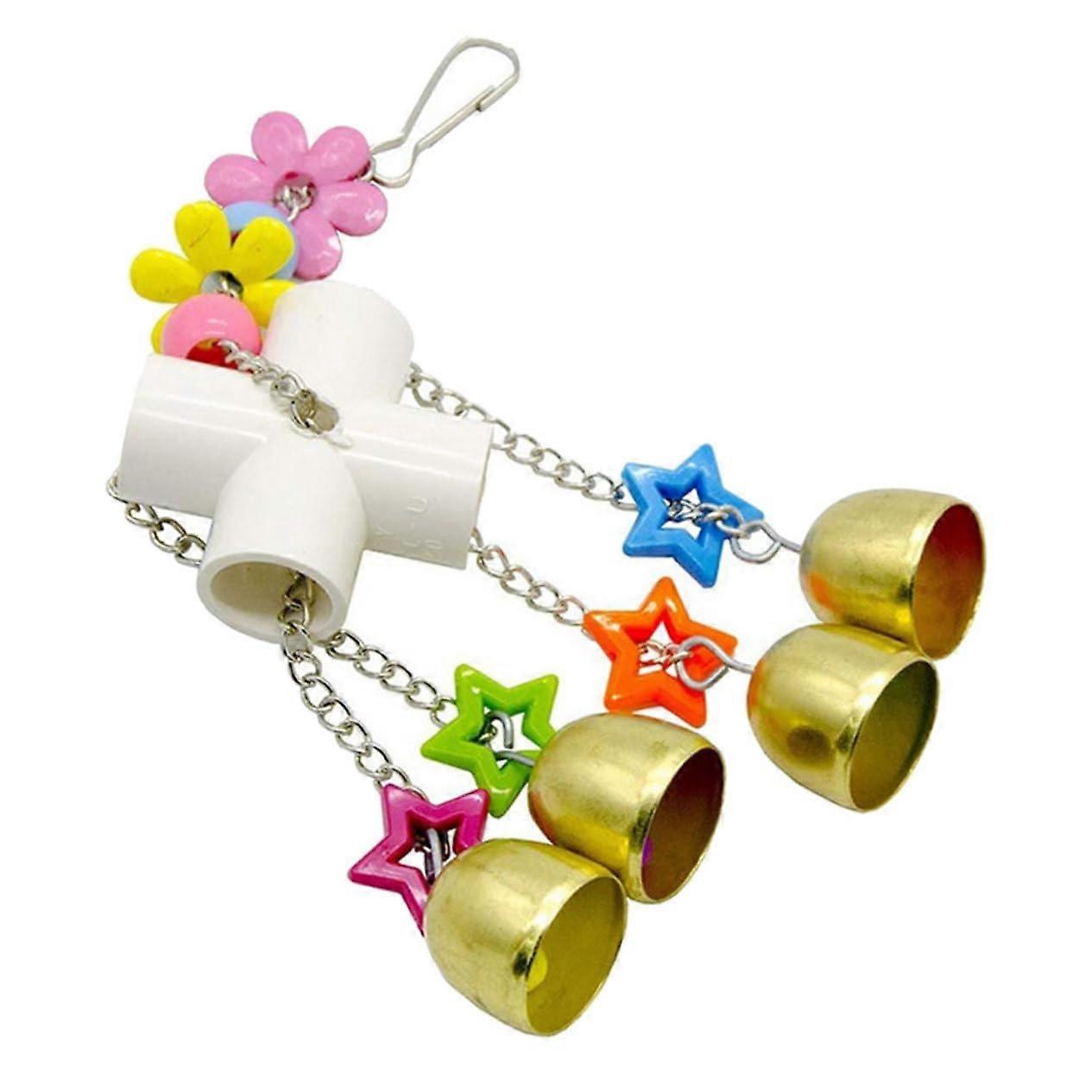 1satz Bird Toy for Parrots Adjustable Chew Toy with Bells Durable for Budgies and Cockatiels Promotes Play and Engagement