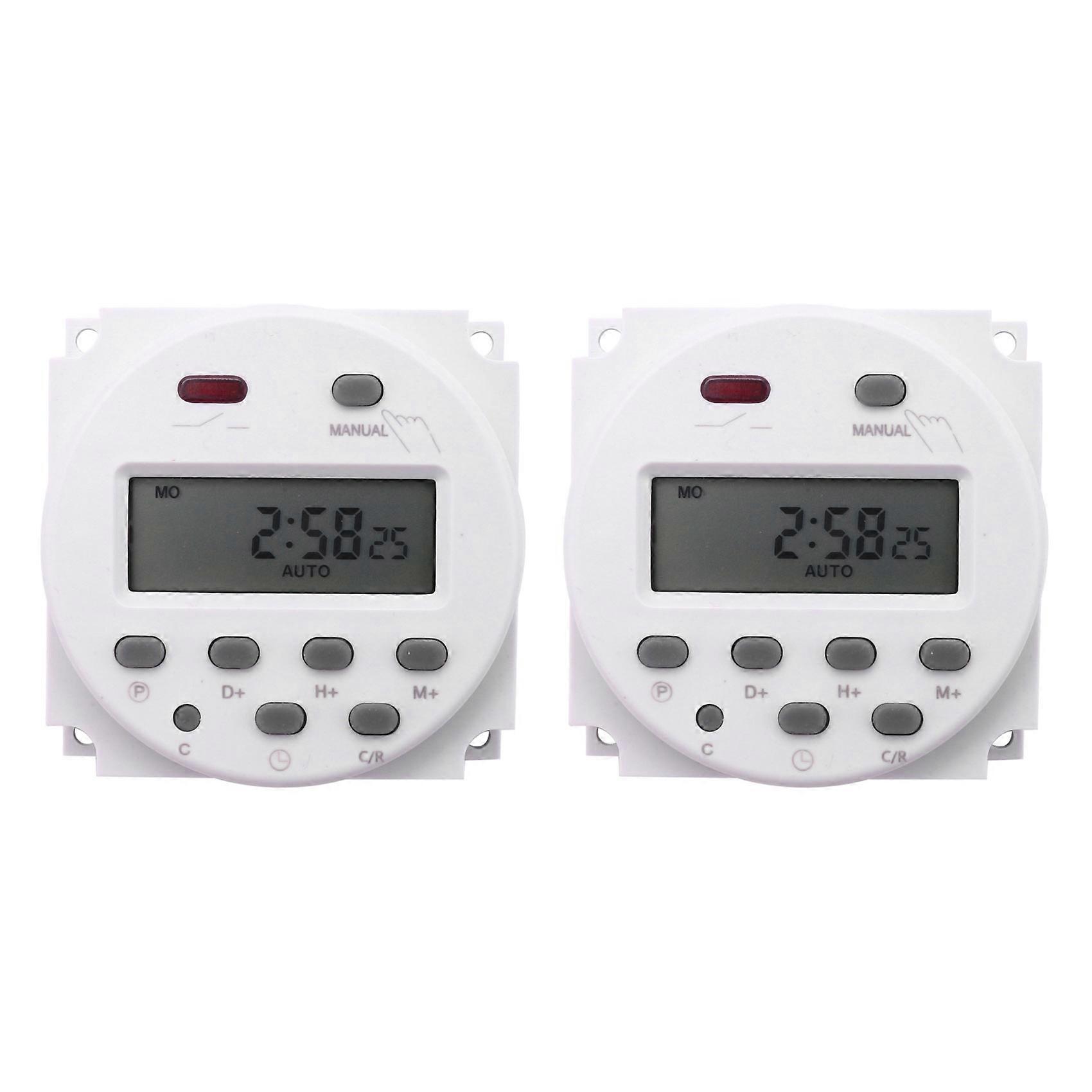 2X LCD Digital Control Power Programmable Timer DC 12V 16A Time Relay Switch