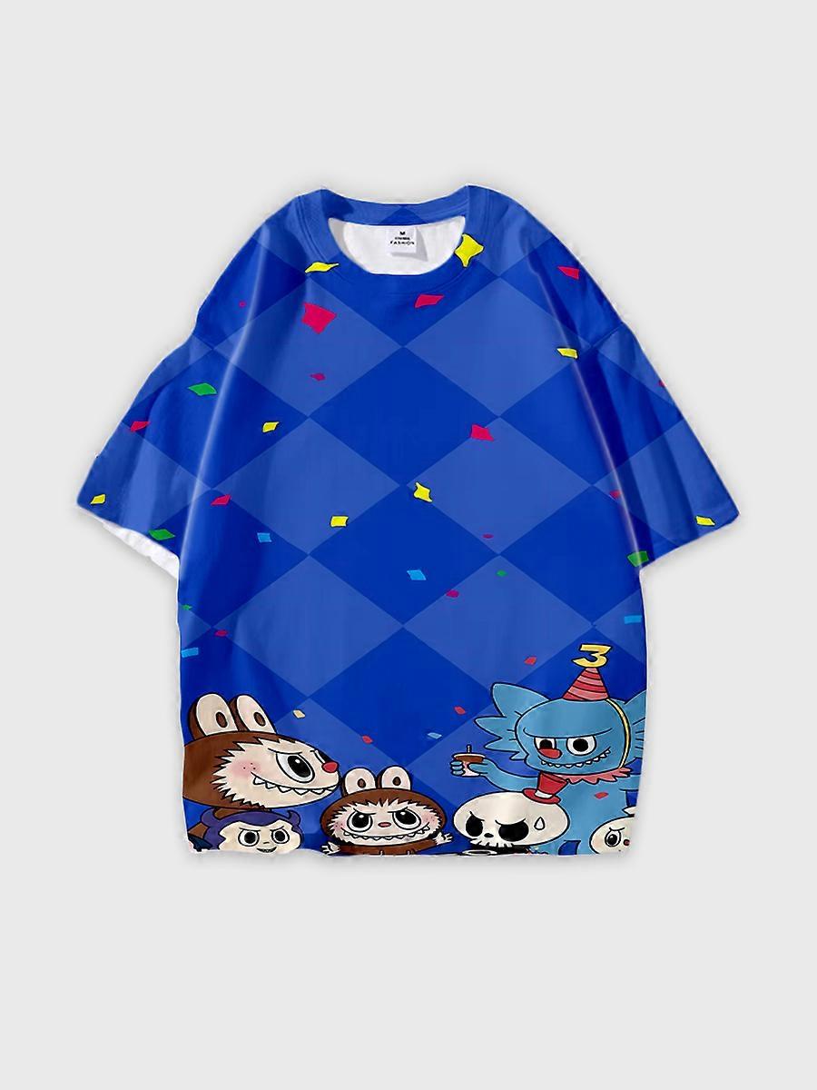 T-shirt round neck Pattern loose short sleeve K798