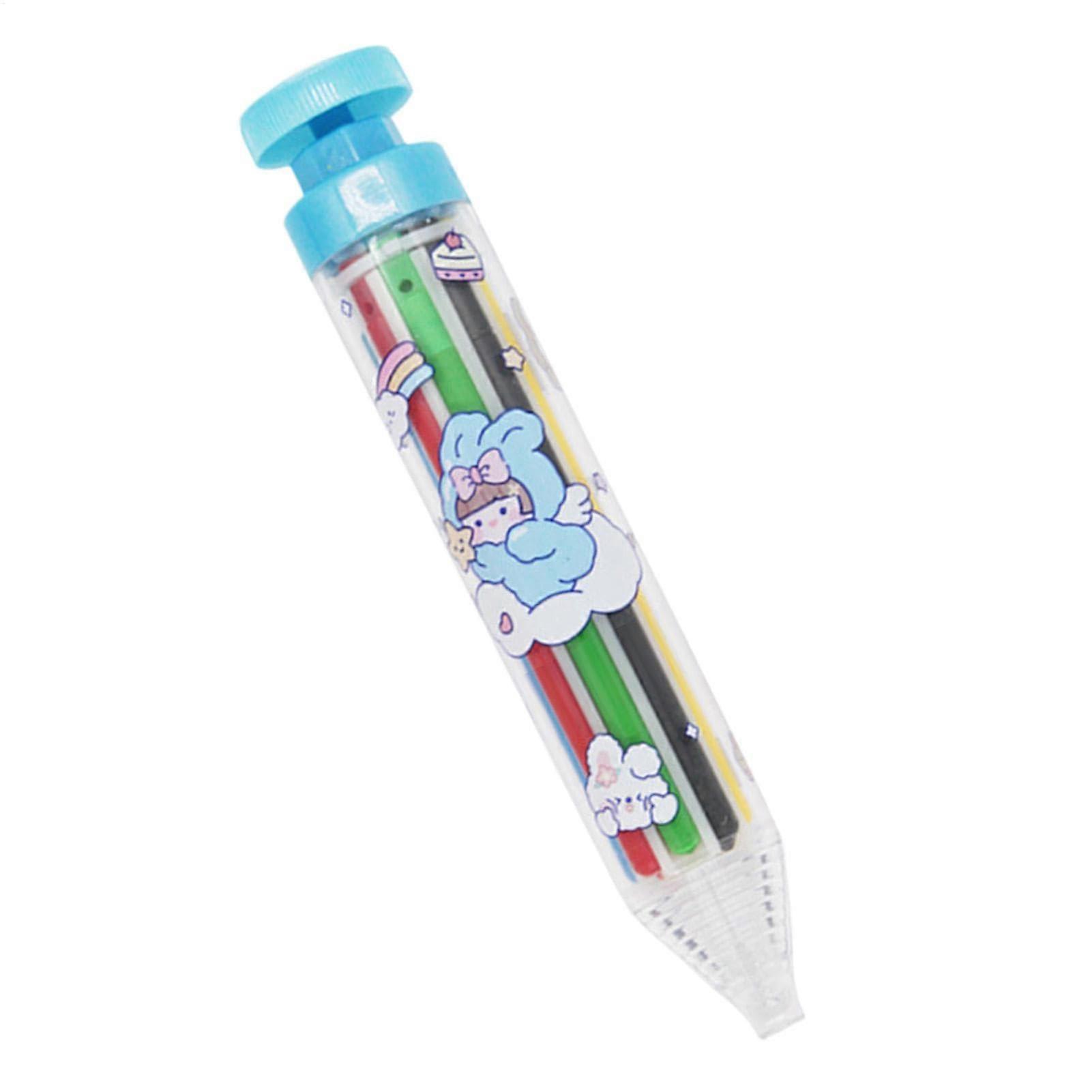 Colouring Pencils Set with Vibrating Retractable Design for Kids Art, Travel Drawing, Blue