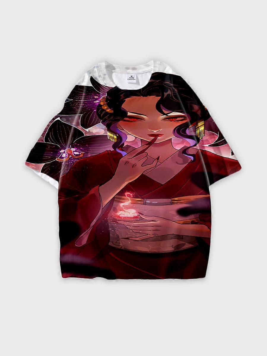 T-shirt girocollo Character Pattern manica corta sciolta P1598