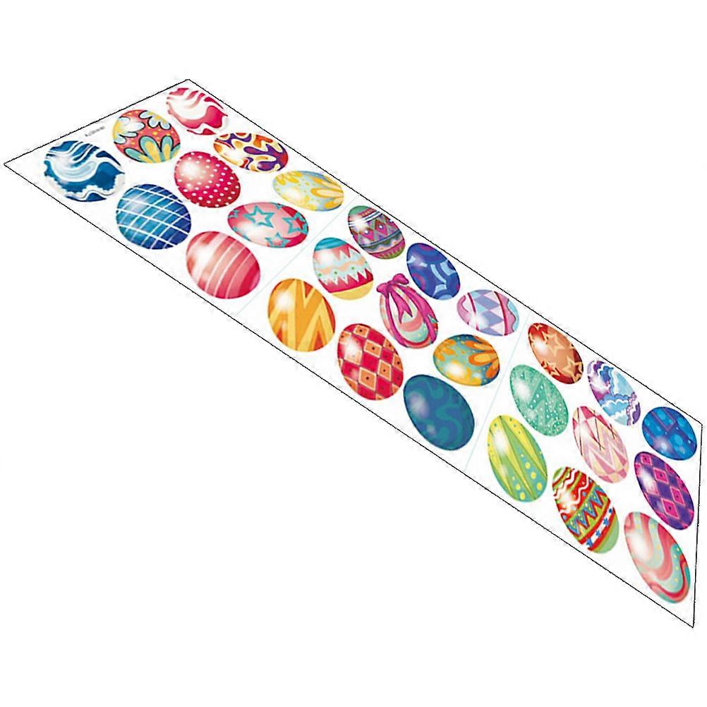 Egg Wall Stickers Easter Egg Decor Wall Backdrop Decal Multi-Colored 98cm X 28cm Easy To Apply 1 Sheet