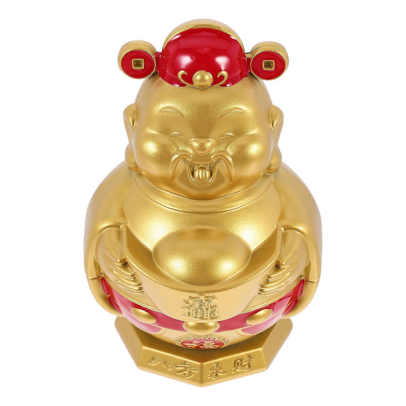 Wealth Figurine Statue Feng Shui Ornament for Home Office Dashboard Enhancing Luck Fortune Decorative Sculpture Living Room Desk
