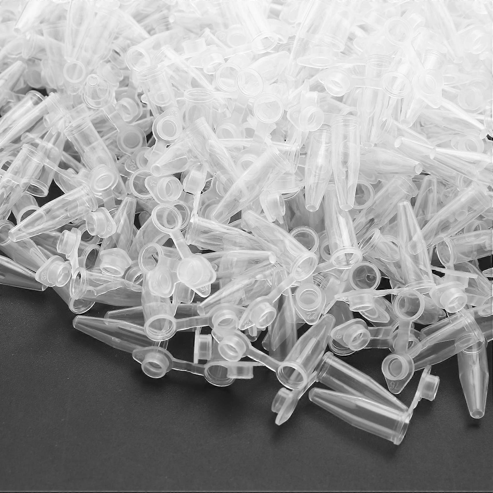 5000 Pcs 0.2Ml Round Bottom Centrifuge Tubes W Attached Caps Clear White