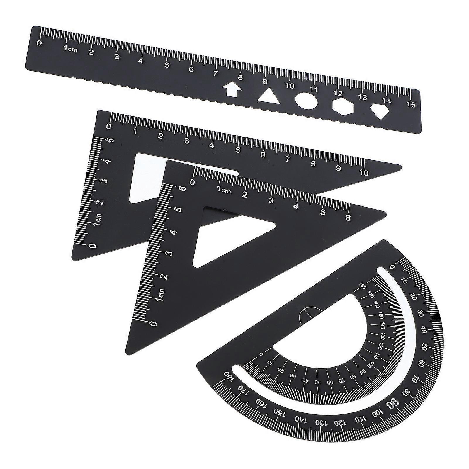 Drafting Supplies Ruler Set For Students Engineers Stationery Ruler Clear Scales Portable Design 4Pcs