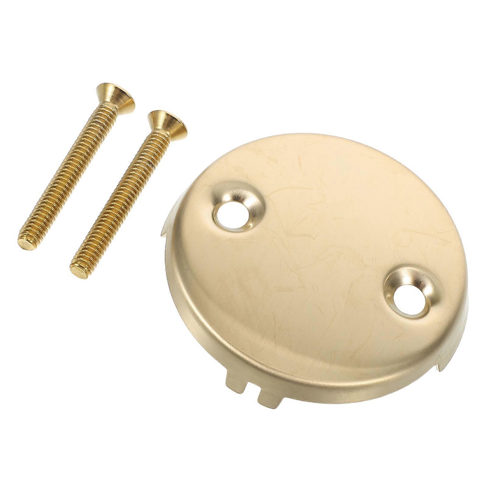 Bathtub Overflow Gasket Stainless Steel Overflow Prevention Bathroom Accessories Golden Sleek Design 7.50X7.50X1.20CM 1Set