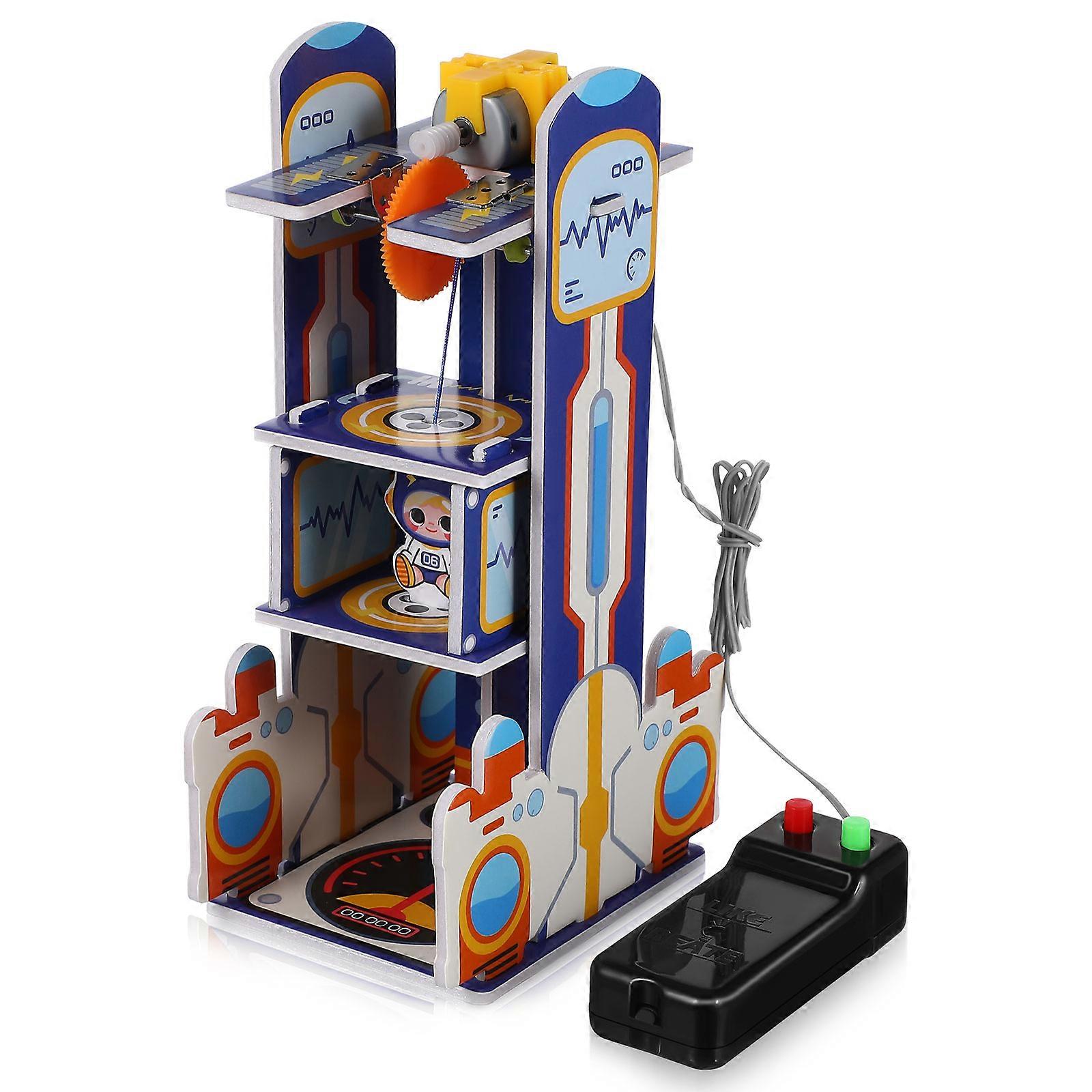 1 Set Multi Colored Assembled Elevator Toy For Children In Science Projects 21.00X14.30X0.30cm Problem Solving Activities