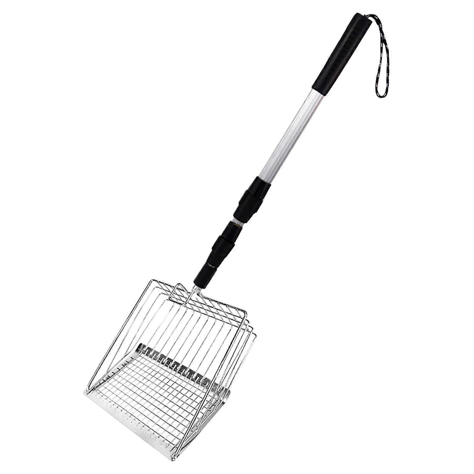 Long Handle Cat Litter Scoop Aluminum Alloy with Ergonomic Handle, AntiStick Blade