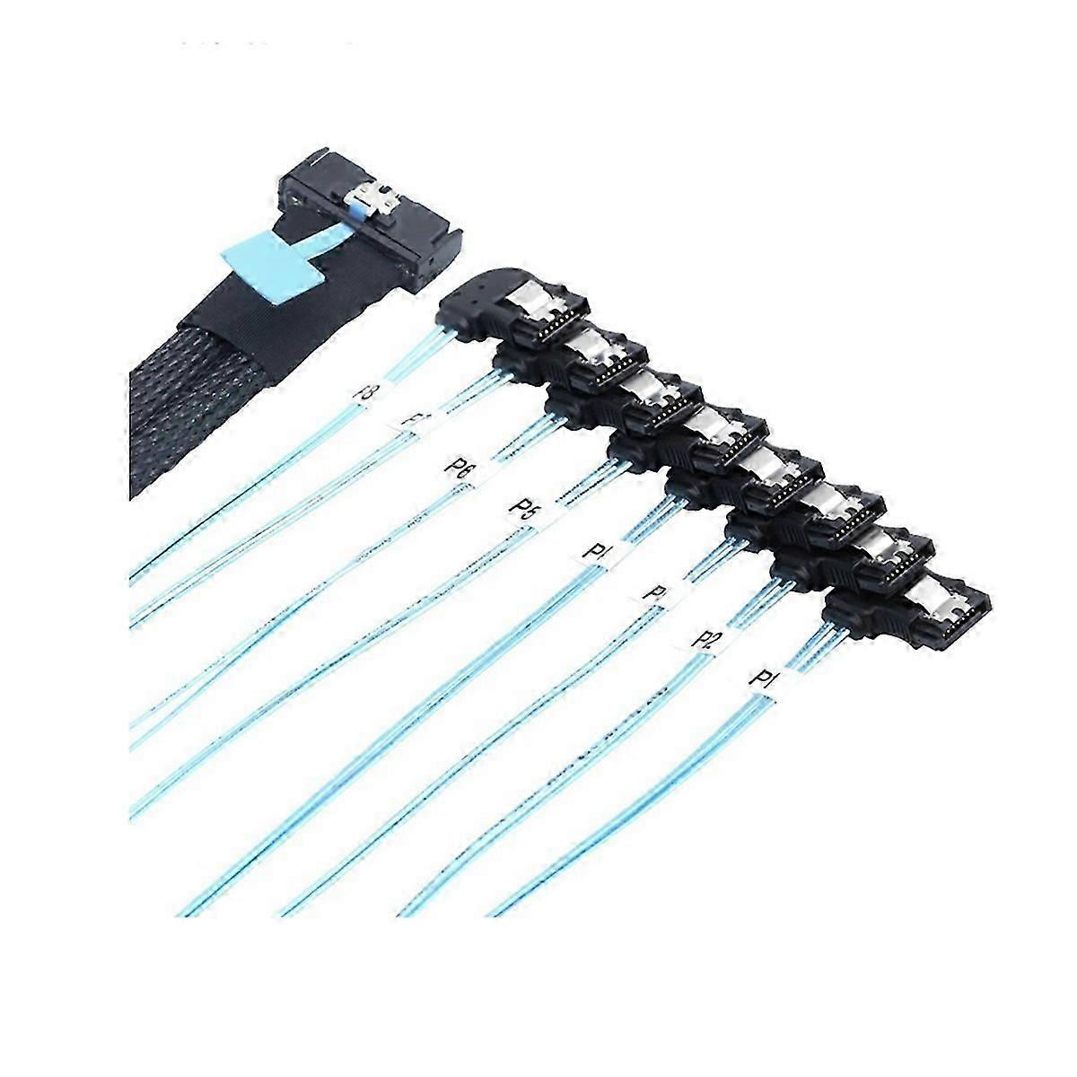 MCIO 74P 8X 8I SAS SFF-8654 8i PCI-E Ultraport Slimline 5.0 to 8X SATA 7P 90 Degree Female Adapter C