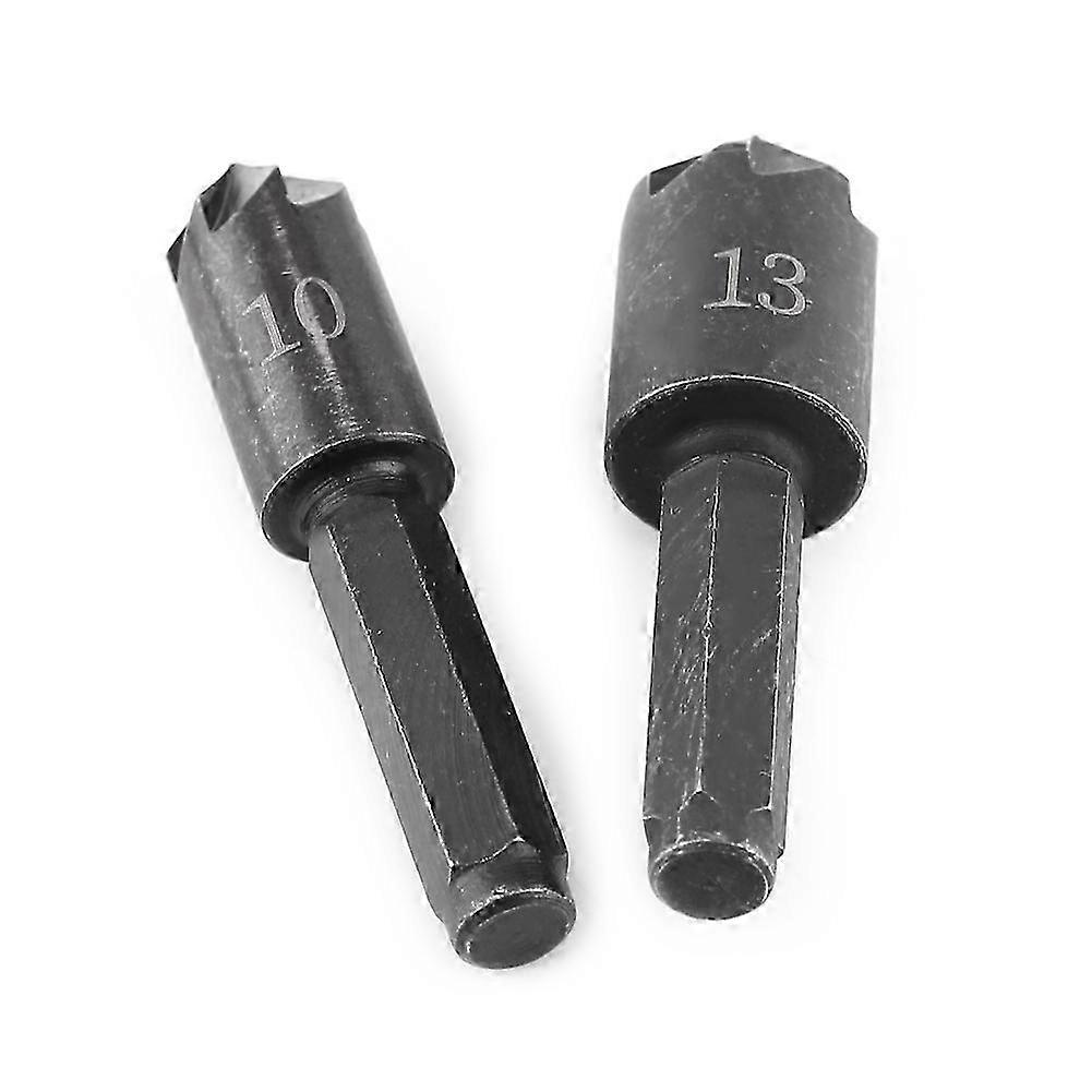 2pcs 7 Flute 82 Degrees 1/4 Hex Shank High Carbon Steel Countersink Cutter Bits