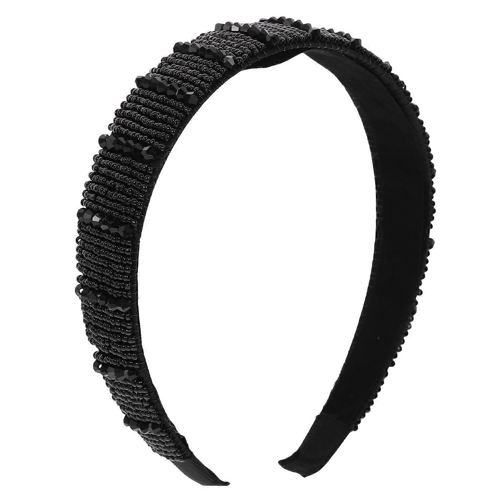 Black Rhinestone Hairband for Females Lightweight Durable and Practical Beautiful Design Perfect