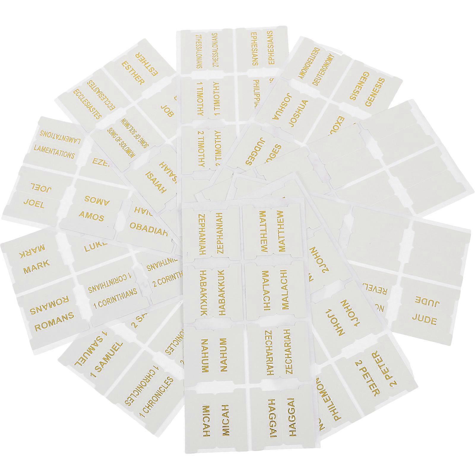 White Bible Tabs for Women with Clear Labels and Material 10 Sheets Small Stickers