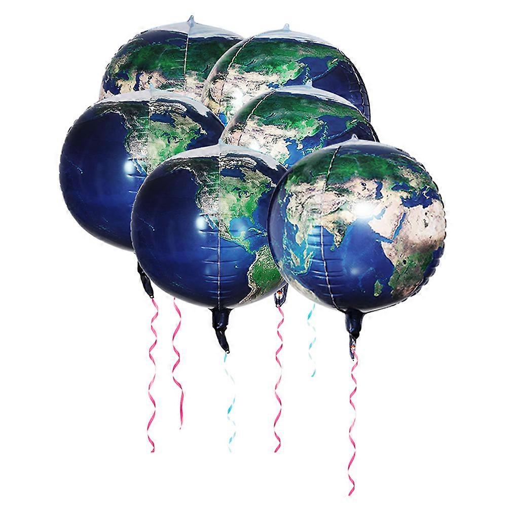 5Pcs Planet Themed Balloons For Parties And Corporate Events Crafted From Thick Aluminum Foil Featuring A Fun 4D Design In Blue
