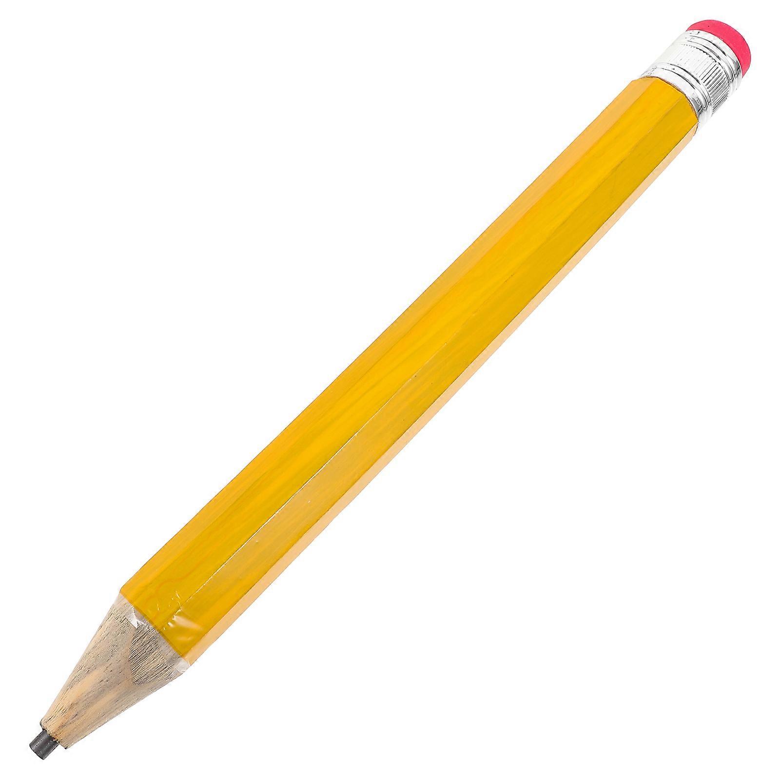 Comically Large Yellow Wood Pencil for Writing with Comfortable Octagonal Design Portable and 7.5 Inches