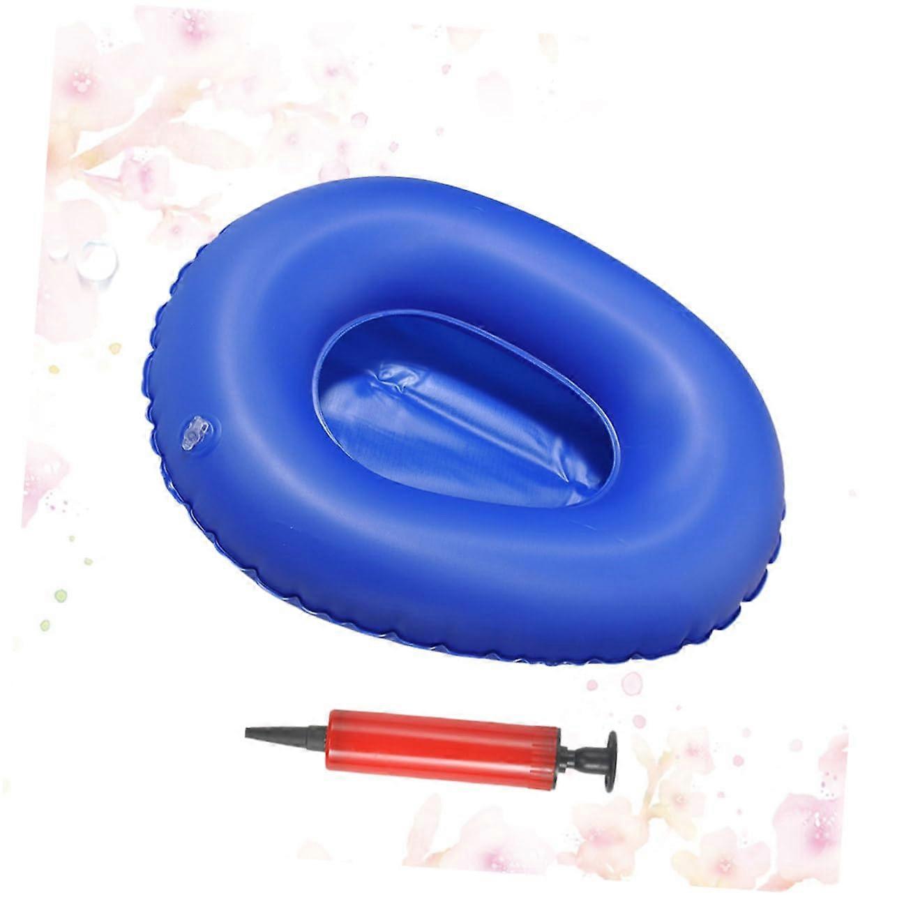 Foldable Inflatable Bed Pan for Patients Portable Care Bed Pan for Elderly People Blue Colour with Random Colour Pump