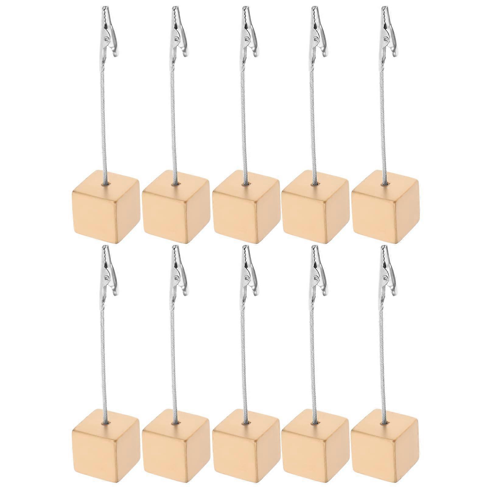 Memo Clip Holder with Cube Base, 10 Pack – Table Number Card Holders with Crocodile Clamp for Photos, Name Tags, and Notes