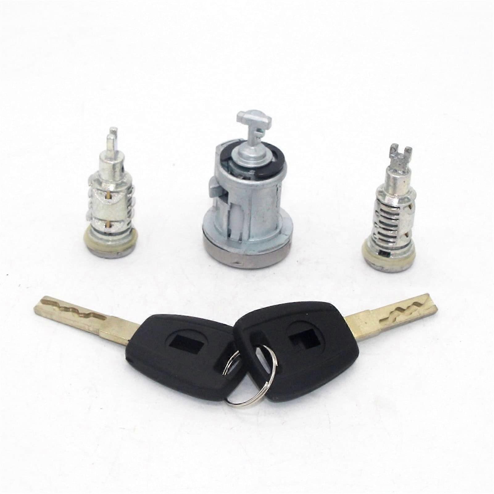 Lock cylinder assembly for FIAT Ducato, Citroen Jumper, Peugeot Boxer with SIP22 blade keys, 3-part complete set